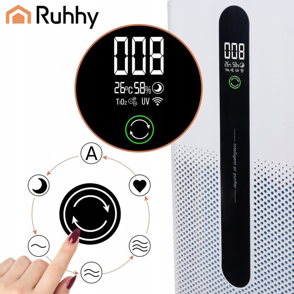 Hepa pročišćivač zraka ioniqs lcd touch wifi app smart life 370m3/h