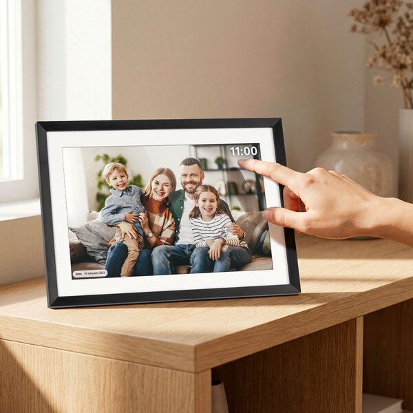 Dodirni digitalni okvir za fotografije wi-fi 10.1" crna aplikacija s led rgb pozadinskim osvjetljenjem