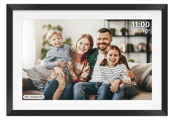 Dodirni digitalni okvir za fotografije wi-fi 10.1" crna aplikacija s led rgb pozadinskim osvjetljenjem
