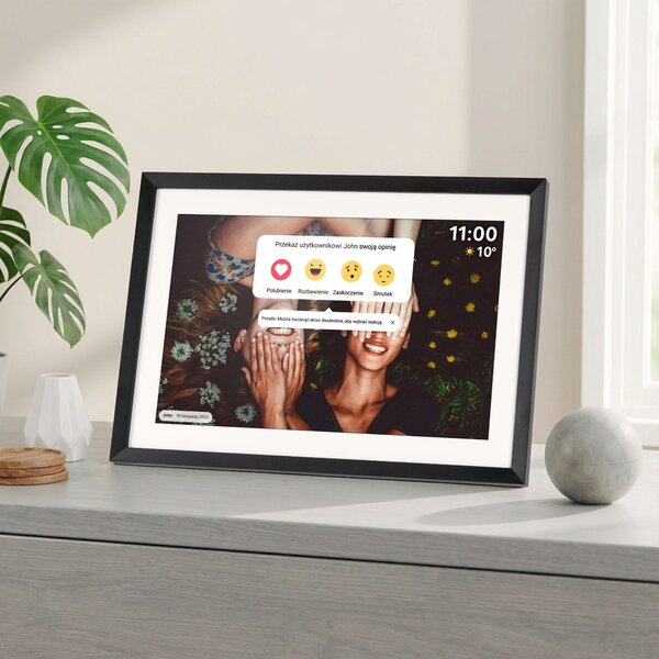 Dodirni digitalni okvir za fotografije wi-fi 10.1" crna aplikacija s led rgb pozadinskim osvjetljenjem