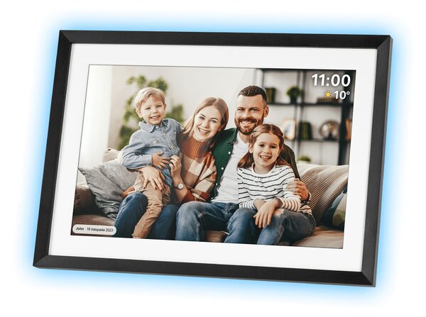 Dodirni digitalni okvir za fotografije wi-fi 10.1" crna aplikacija s led rgb pozadinskim osvjetljenjem