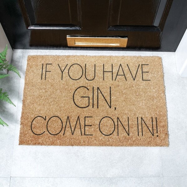 Otirač od kokosovih vlakana 40x60 cm If You Have Gin – Artsy Doormats