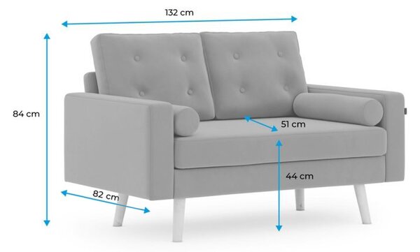 Svijetlosiva dvosjedna sofa MANDI