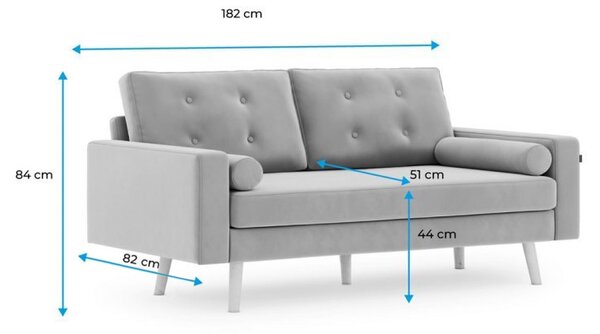 Svijetlosiva trosjedna sofa MANDI
