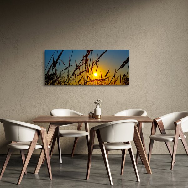 Slika - Zalazak sunca na livadi (120x50 cm)