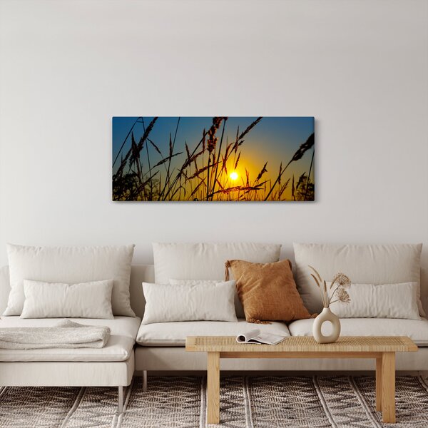 Slika - Zalazak sunca na livadi (120x50 cm)