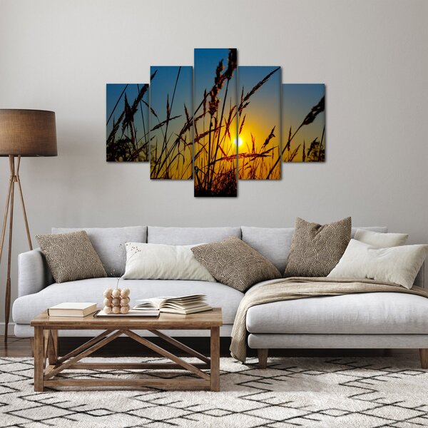 Slika - Zalazak sunca na livadi (150x105 cm)