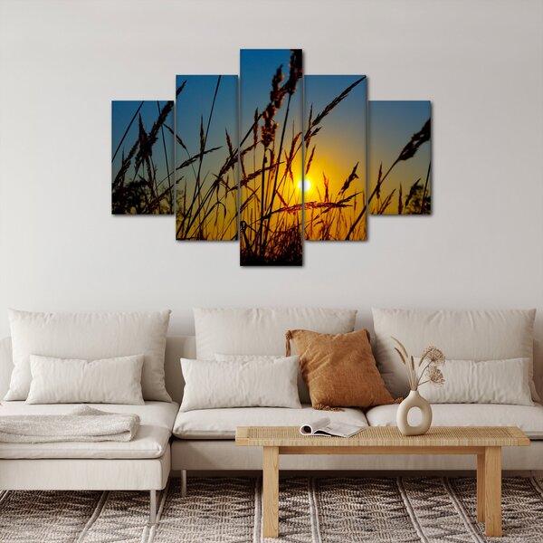 Slika - Zalazak sunca na livadi (150x105 cm)