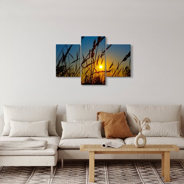 Slika - Zalazak sunca na livadi (90x60 cm)