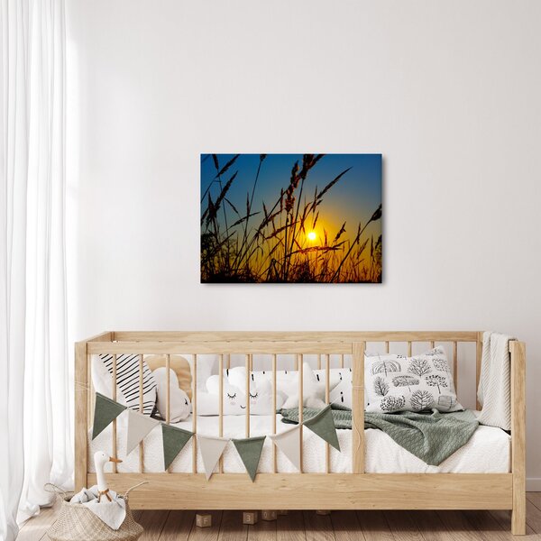 Slika - Zalazak sunca na livadi (70x50 cm)