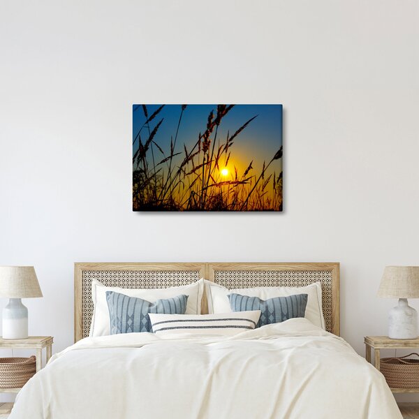 Slika - Zalazak sunca na livadi (70x50 cm)