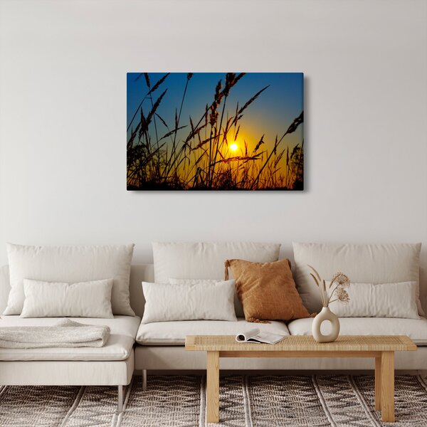 Slika - Zalazak sunca na livadi (90x60 cm)