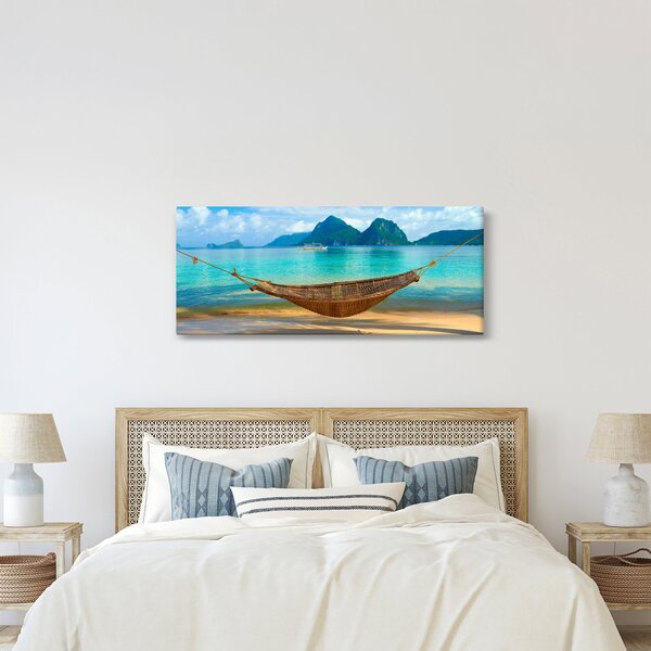 Slika viseće mreže na plaži 3 (120x50 cm)