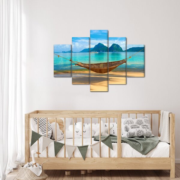 Slika viseće mreže na plaži 3 (150x105 cm)