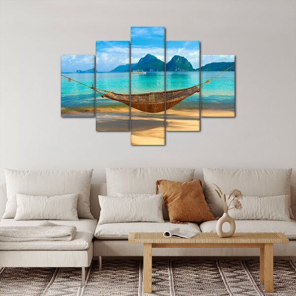 Slika viseće mreže na plaži 3 (150x105 cm)