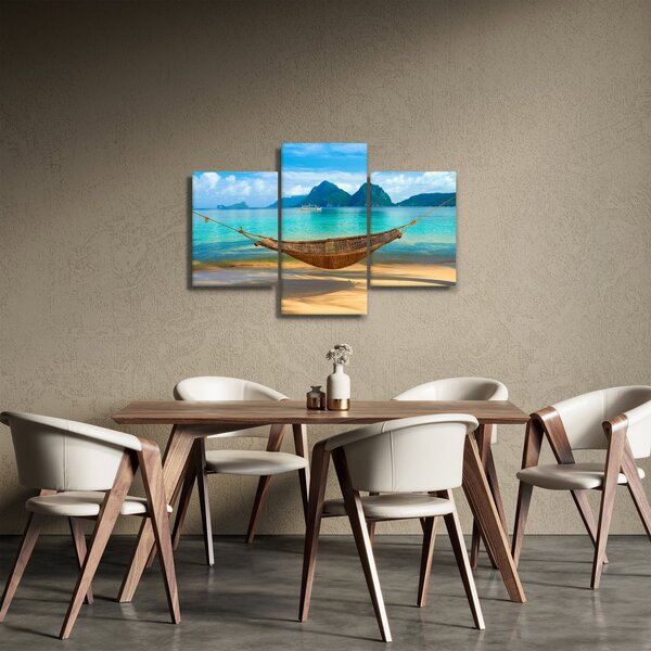Slika viseće mreže na plaži 3 (90x60 cm)