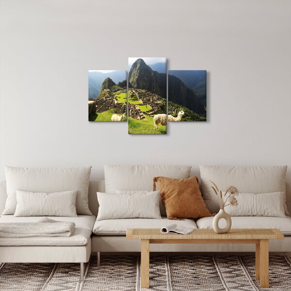 Slika - Lame u Machu Picchu (90x60 cm)