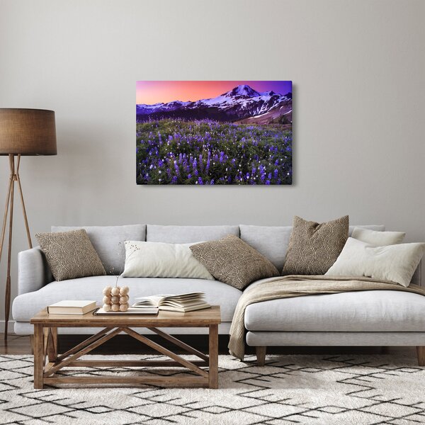 Slika - Vulkan i cvijeće (90x60 cm)