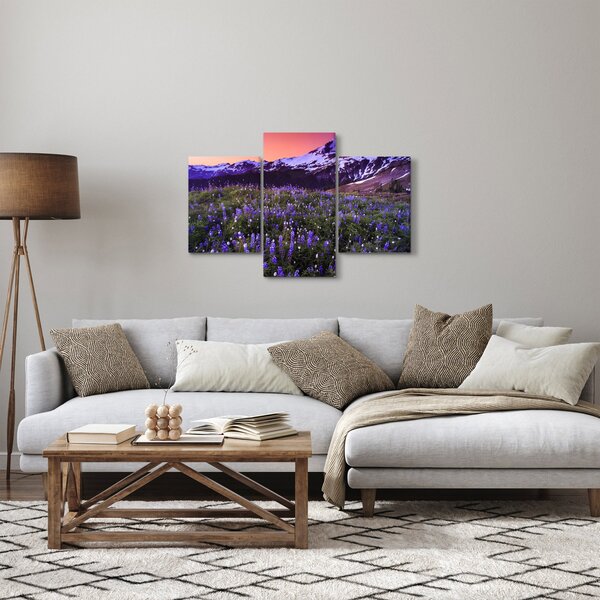 Slika - Vulkan i cvijeće (90x60 cm)