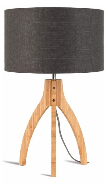 Stolna lampa s tamnosivim sjenilom i Good & Mojo Annapurna konstrukcijom od bambusa