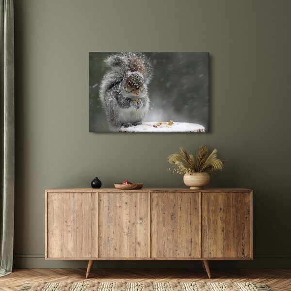 Slika - Vjeverica zimi (90x60 cm)