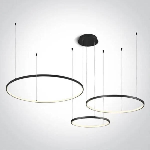 VISILICA 3x CRNI PRSTEN 40cm/60cm/80cm 65W WW IP20 230V DIMMABLE DM63150B/B/W