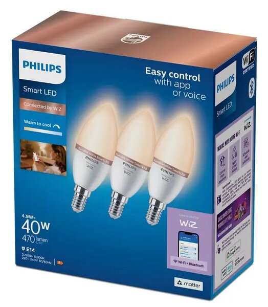PHILIPS SMART ŽARULJA WFB 40W C37 E14 927-65 TW 3CT/6 8720169210332