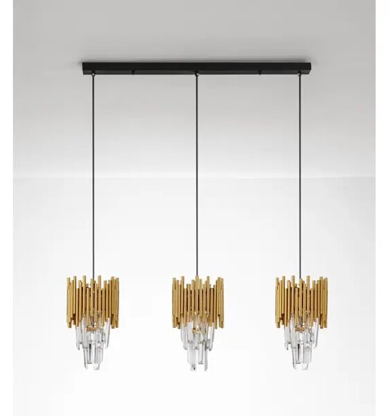 MAGNOLIA LUSTER KRISTAL ZLATNI LED E14 3x5W 100-240V IP20 NL9824083