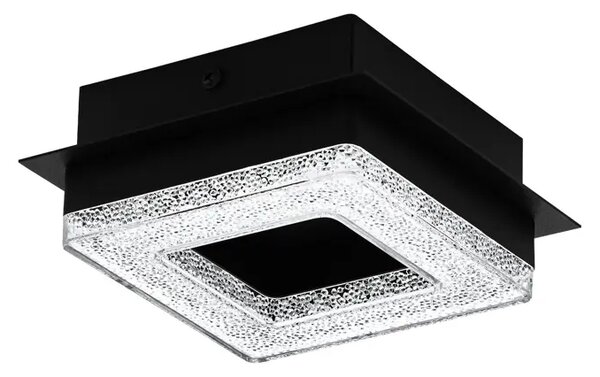 PLAFONJERA 1xLED 1X4W, 400lm, CRNA/ČELIK/KRISTAL FRADELO 1 99324