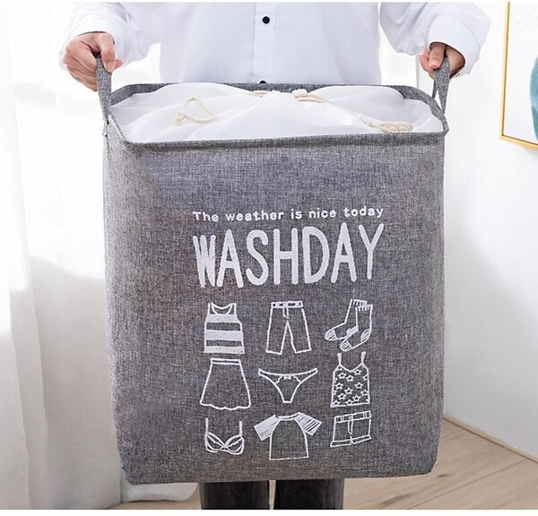 Košara za rublje sa špagom WASHDAY 50x40x50 cm