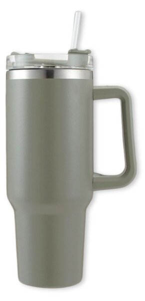 Termo čaša s ravnom slamkom TERMOS 1000 ml, siva