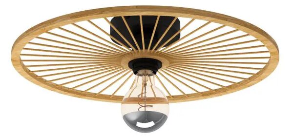 STROPNA LAMPA 1xE27 CRNA/NATUR DRVO LEOMINSTER 43883