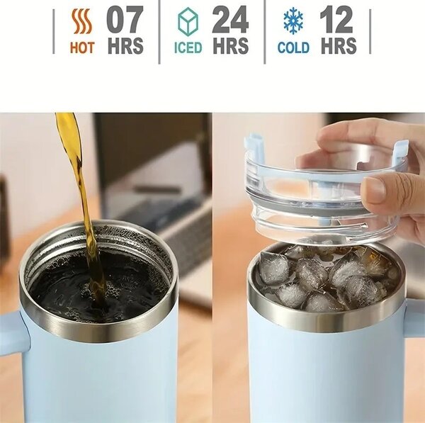 Termo čaša s ravnom slamkom TERMOS 1000 ml, siva