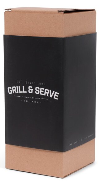 Kratka pregača do struka od eko kože GRILL AND SERVE, crna