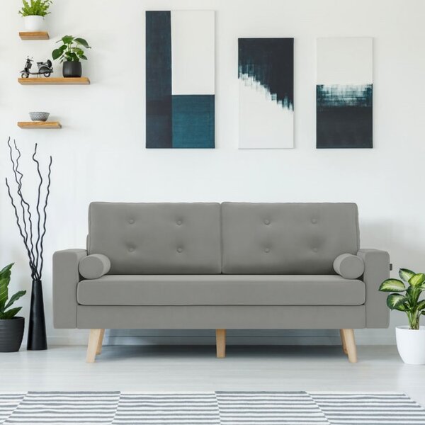 Svijetlosiva trosjedna sofa MANDI