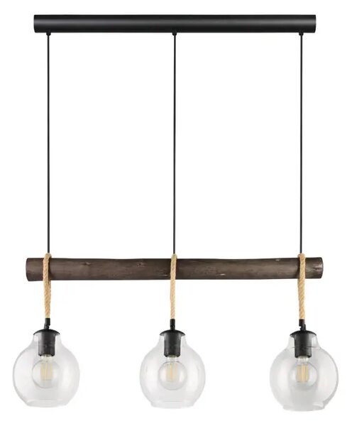 VISILICA 3xE27 CRNO DRVO RODING 43618