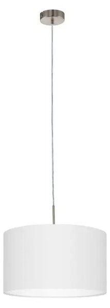 VISILICA 1xE27 fi380 NIKL/MAT, TEKSTIL BIJELA PASTERI 31571