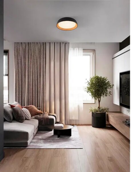 SIGI PLAFONJERA LED /3000K/39W/3081Lm/CRNA & WOOD NL9030503