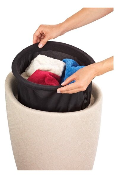 Bež košara za rublje i stolica 2u1 Wenkoo Linen Look