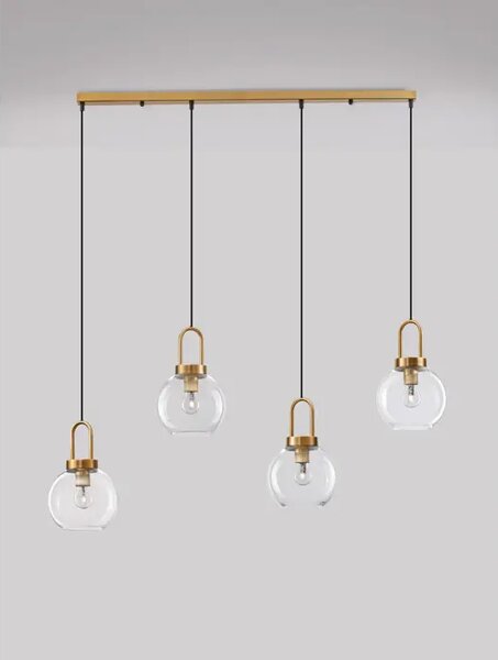 IRVINE VISILICA E27 /IP20/PROZIRNA & MESING ZLATNA NL9241180