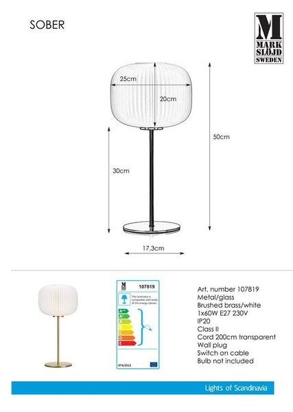 Markslöjd Sober stolna lampa