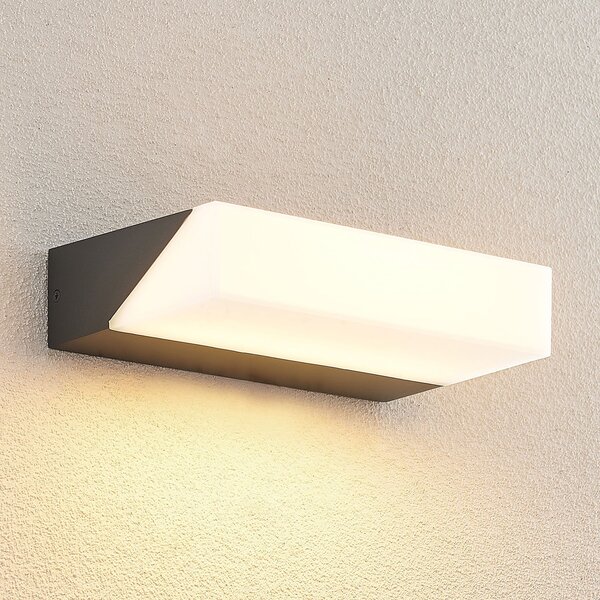 Lucande LED vanjska zidna svjetiljka Golnar, antracit, 25 cm, Crno, Metal