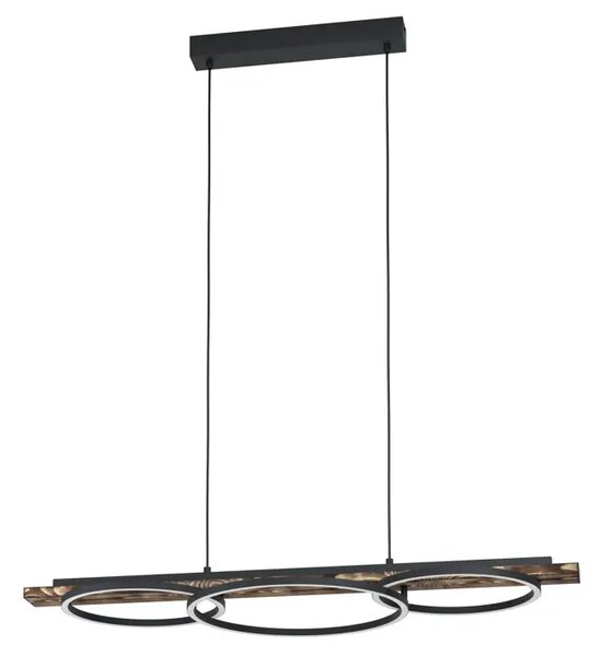 VISILICA 3xLED 2X12,5W + 15,5W, DIMABILNA, CRNA/BIJELA, RUSTIK DRVO BOYAL 99624