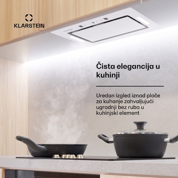 Klarstein Hektor Eco, napa, 52 cm, 446 m³/h, upravljanje na dodir, staklo