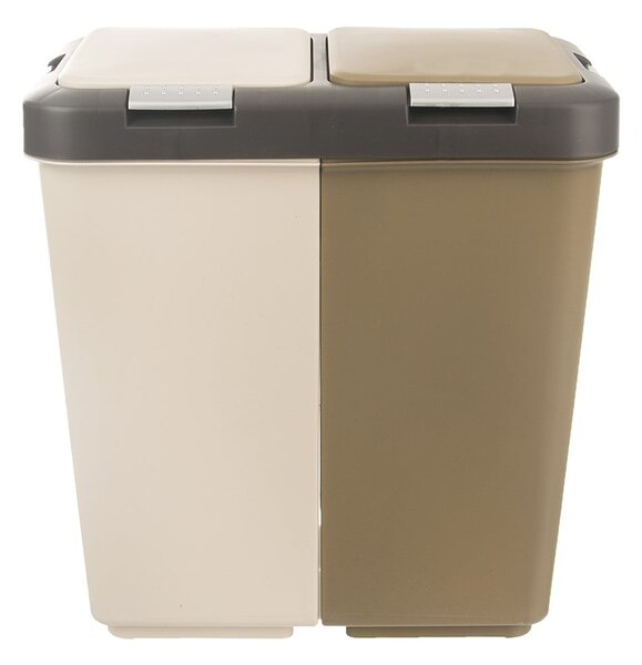 Bijela/bež plastična kanta za smeće 2x20 l za odvojeni otpad Duo Dust – Orion