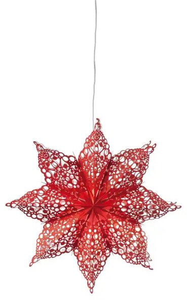 HALL VISILICA ZVIJEZDA 70cm CRVENA PAPIR 1x25W/E14/5,0m MA702561