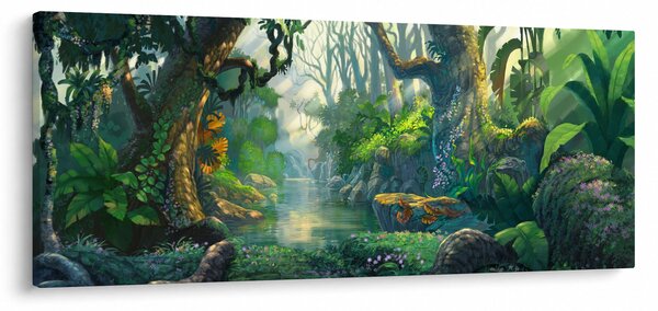Slika - Ilustracija tropske šume (120x50 cm)