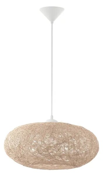 VISILICA 1xE27 1X60W, BIJELA PLASTIKA/BEŽ TEKSTIL CAMPILO 93374