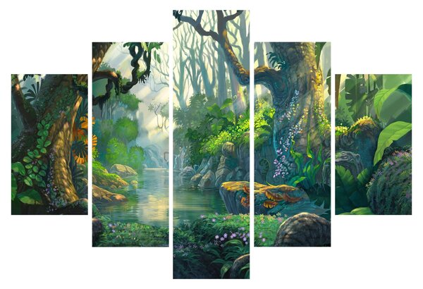 Slika - Ilustracija tropske šume (150x105 cm)