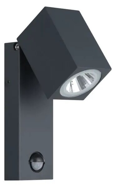 VANJSKA ZIDNA LAMPA 1xLED 5W, 3000K, SA SENZOROM, LIJEVANI ALUMINIJ/ANTRACIT SAK 96287